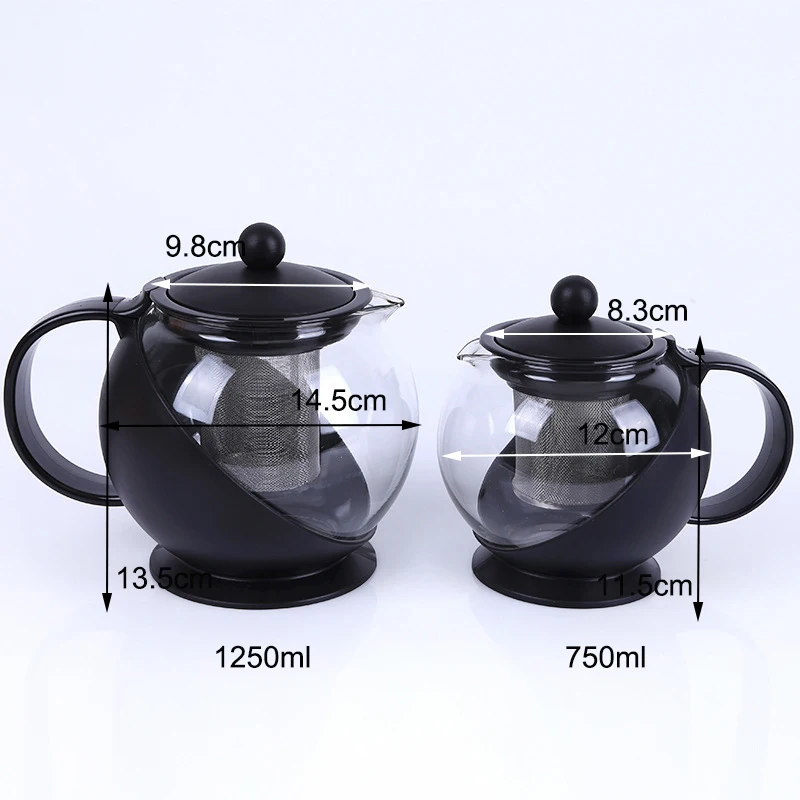 Heat-resistant glass tea pot stainless steel filter liner, bubble teapot high temperature resistant large capacity kettle herbal