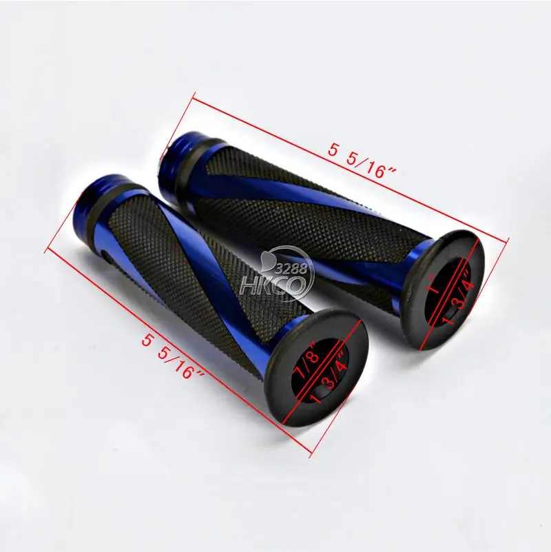 Blue Stripe 7/8inch Motorcycle Handlebar Hand Grips For Yamaha Honda Suzuki Kawasaki Triumph Buell Ducati Can-Am Vespa BMW ...