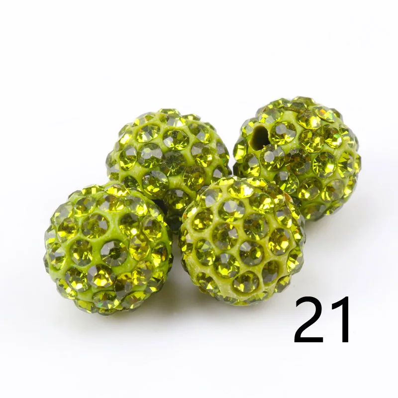 33 colors 10pcs AAAA 6 Row 10mm Crystal Clay Paved Crystal Bead Clay Micro Pave Rhinestone Ball Beads DIY For jewelry making