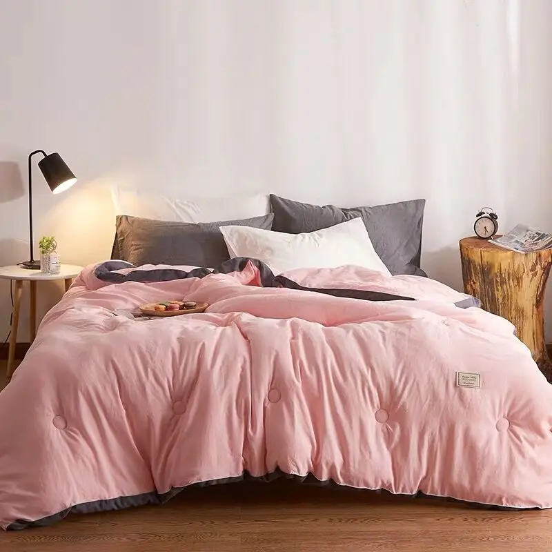 

New Soild Color pink white Winter Quilting thicken quilt bedding comforter spring&autumn bedroom keep warm duvet with filling