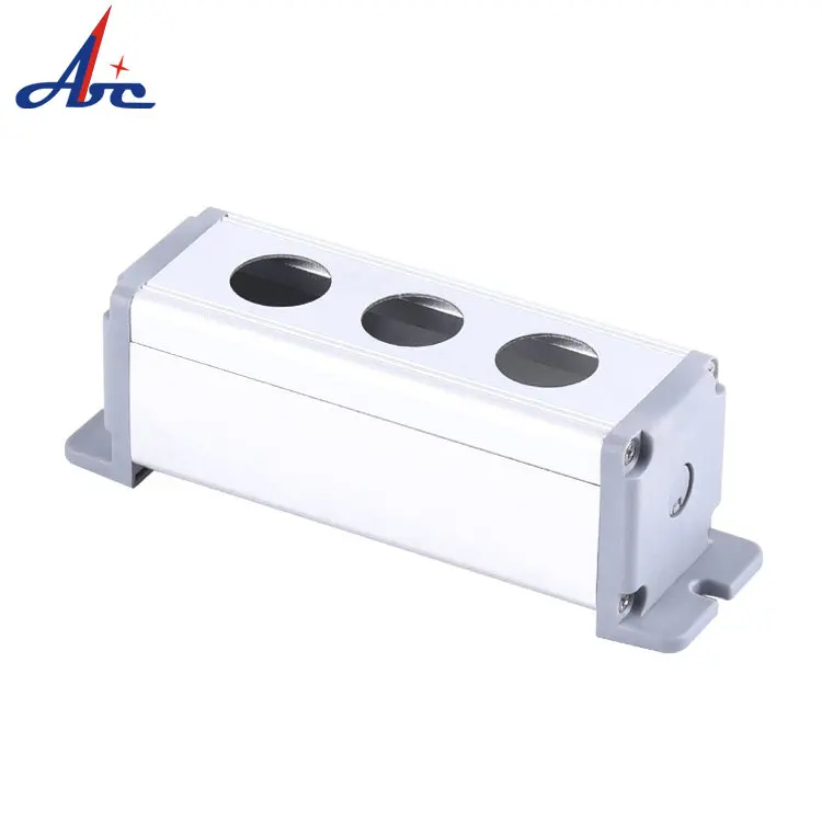 3 Cut-out 3Hole Diameter 22mm/19mm/16mm/25mm Metal Aluminium Alloy Switch Enclosure Waterproof Push Button Control Box