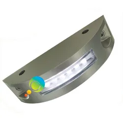 Luz de advertencia LED blanca de un lado, perno de carretera de aluminio semicírculo, perno reflector de carretera de energía Solar