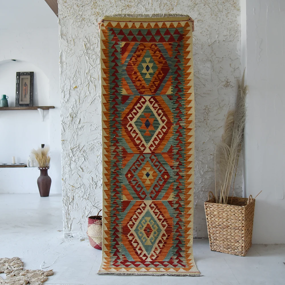 Kilim Wool Manual Bedside Tailstock Corridor Hand Weaving Thin Blankets Nation Collocation Decoration Hallwaygc195kliyg28