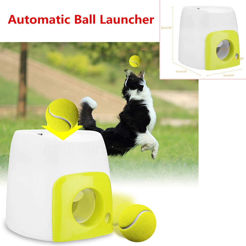 Auto Pet Dog Launcher Standard Tennis Ball Toy Interactive Fetch Chucker Thrower ABS