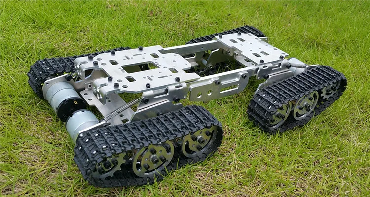 RC Metal Tracked Vehicle Track Obstacle-surmounting Tank Car Chassis Crawler 4WD Smart Tank Car Chassis Chain Caterpillar RC Toy