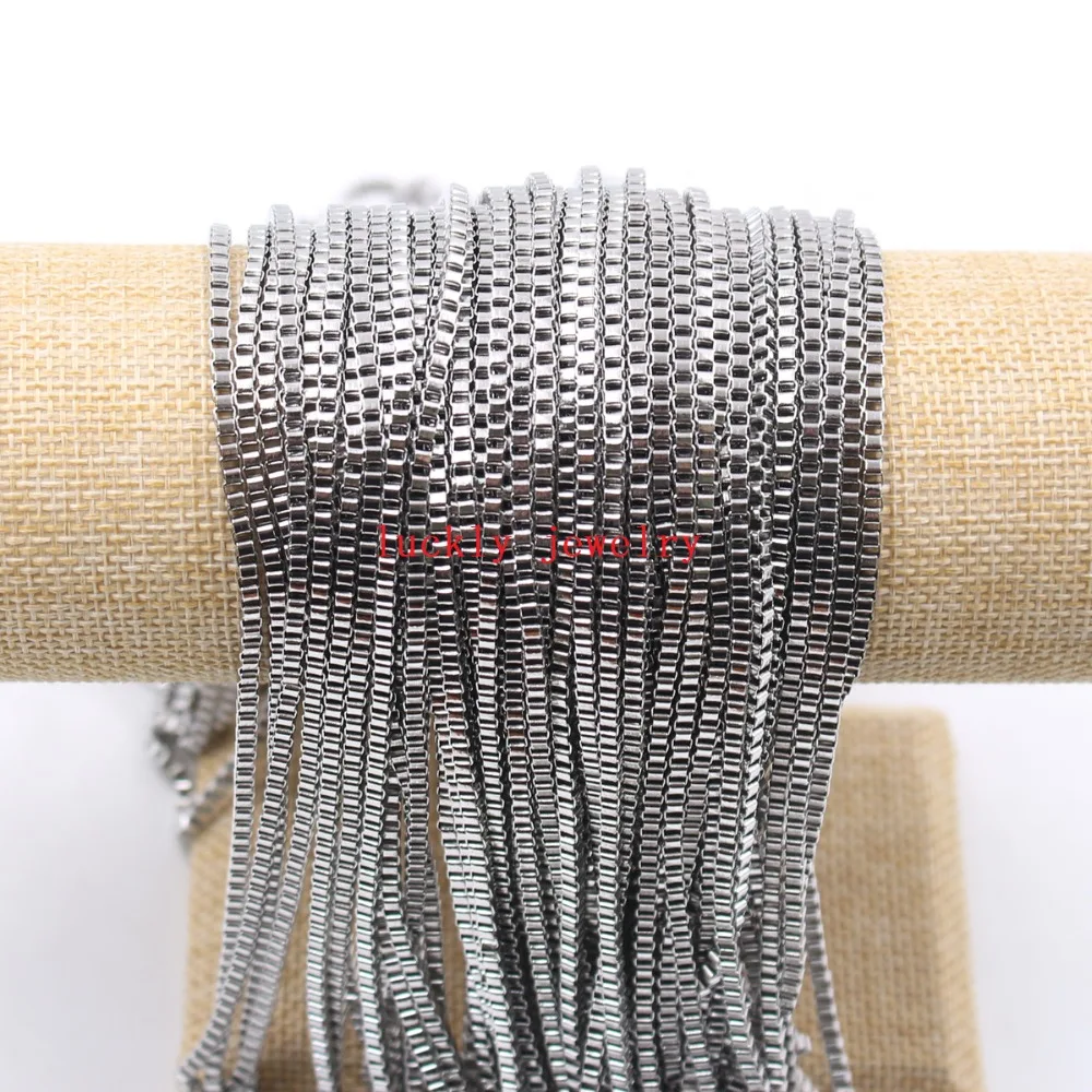 On sale 100 meters lot stainless steel Fashion box chain womens mens necklace 2.5mm wholesale price