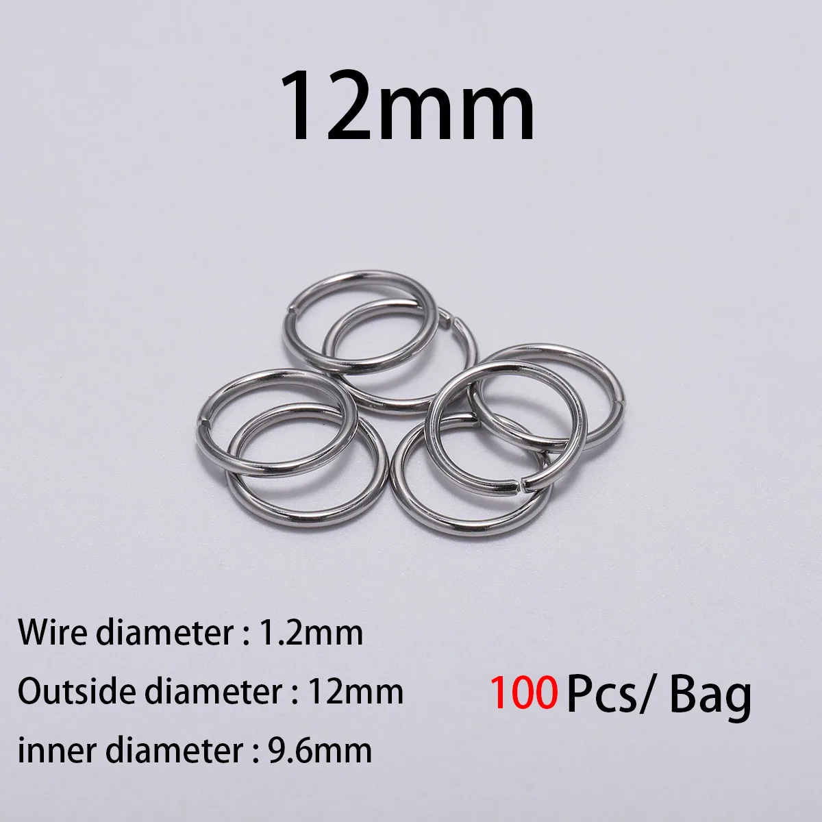 200pcs/Lot 4 5 6 8 10mm Stainless Steel Open Jump Rings Split Rings Connector For jewelry making Findings Accessories Supplies