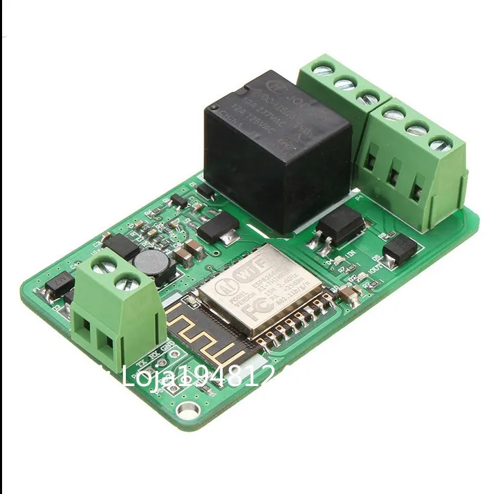 Chegada nova 1 Pcs Verde ESP8266 10A 220 V Modulo de Rele De Rede WI-FI de Entrada DC 7 V ~ 30 V modulos