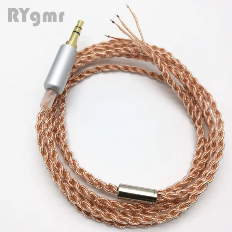 RY-C10 rame singolo cristallo auricolare super morbido filo febbre riparazione aggiornamento spina in metallo cavo per cuffie fai da te 19-core x 4