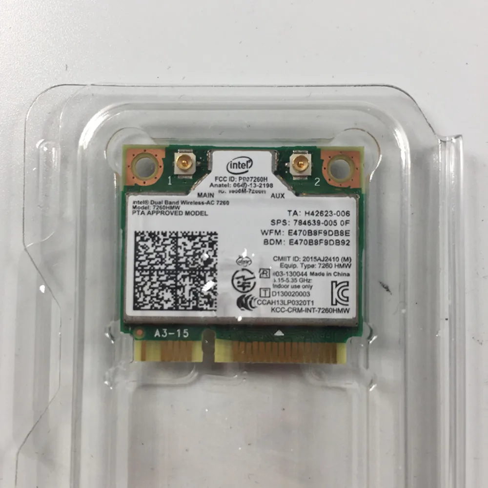 Intel 7260AC 7260HMW 802.11ac Dual Band 2.4/5GHz Wi-Fi Bluetooth 4.0 Card