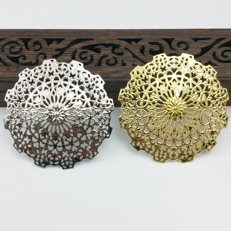 20 sztuk 56mm filigran okłady metalowe Charms dla zdobienie księga gości DIY biżuteria metalowe akcesoria Craft