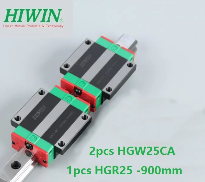 1pcs 100% original Hiwin linear rail guide HGR25 -L 900mm + 2pcs HGW25CA HGW25CC flanged carriage for cnc