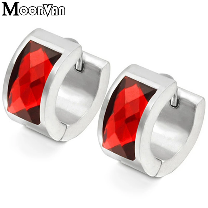 Moorvan Women Earrings Stainless Steel Acrylic Crystal Jewelry Stud Earring for Woman Brincos 2018 Lady Christmas Gift VE355