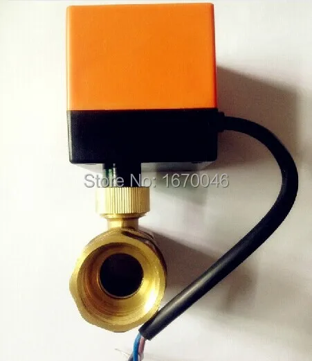 2016 NEW AC24V DN32 Brass Mini Electric Ball Valve Central air conditioning/Running water/Water vapor/heat gas Electric valve