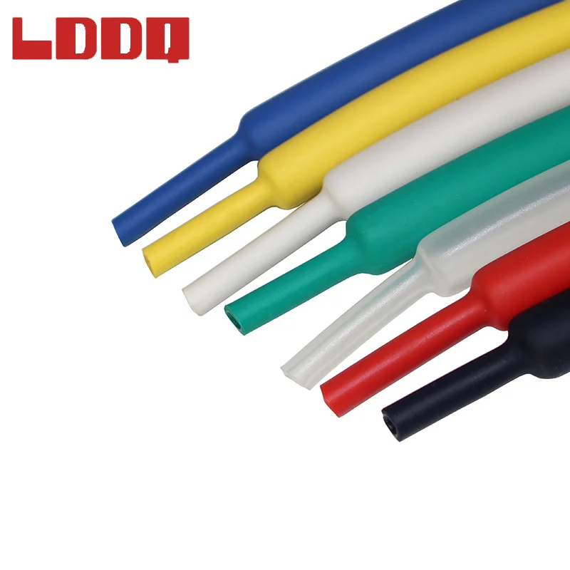 LDDQ 50m 3:1 Heat shrink tubing adhesive with glue Waterproof Dia 9.5mm Seven color Cable sleeve Shrinkable tube termoretractil