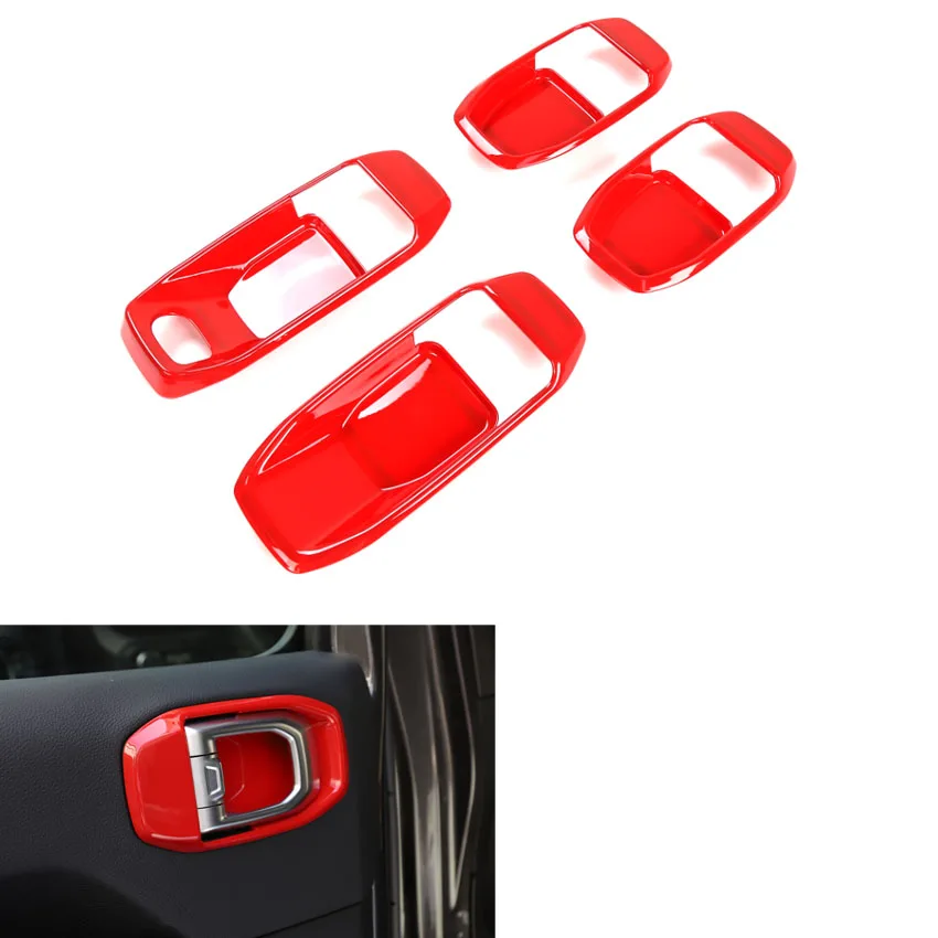 Interior Car Styling For Jeep Wrangler JL 4Doors 2018+ Car Door Handle Bowl Cover Bezel Moldings ABS Accessories