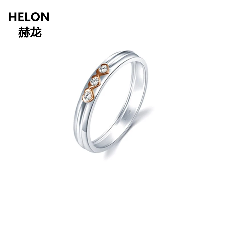 0.03ct Sĩ/H Full Cắt Kim Cương Tự Nhiên Nhẫn Đính Hôn Cho Cho Nữ Vàng Trắng 14K Cưới Nhẫn Cho Nam tình Nhân Nhẫn Đôi Nhẫn Cặp