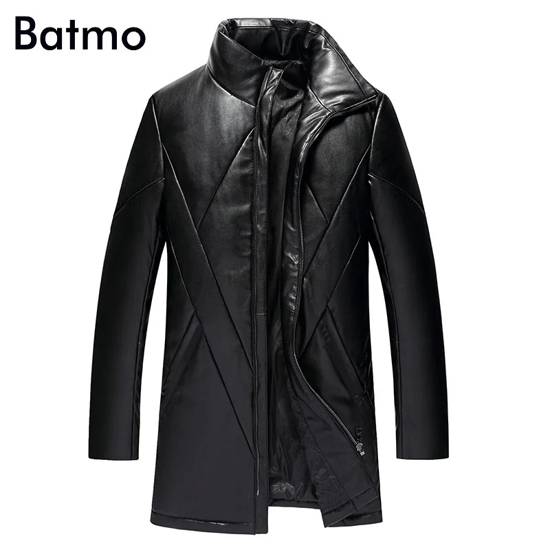 

Batmo new arrival winter high quality 95% white duck down leather jackets men,men's winter warm coat Overcoat M-5XL 1812