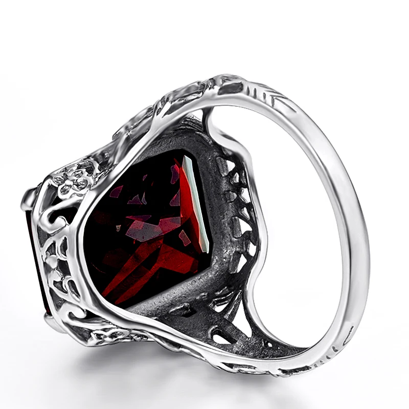 Szjinao Handmade Fashion Luxury Wedding Rings 925 Sterling Silver Gorgeous Garnet Rings For Women Vintage Jewelry Wholesale