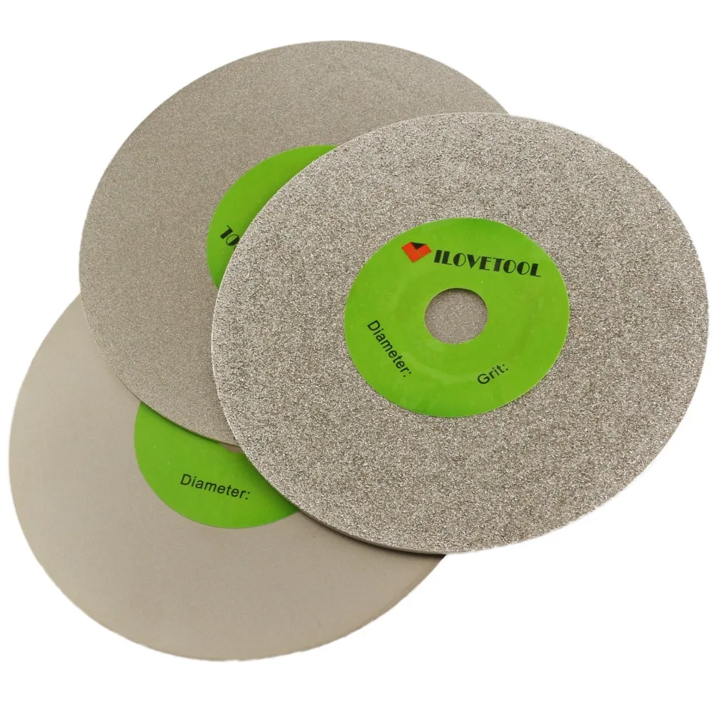 3 Pcs 5-นิ้วเพชรเคลือบ Flat Lap Disk ล้อตัดเพชรเครื่องมือขัดสำหรับหิน125มม.กรวด80/240/1000 ILOVETOOL