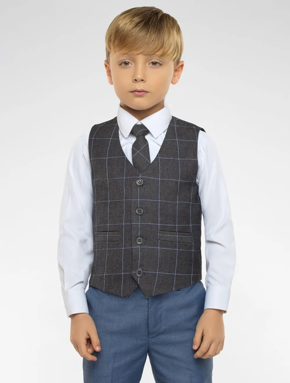 2019 nuovo arrivo abbigliamento per ragazzi con risvolto con visiera abiti per bambini Set di abbigliamento su misura 3 pezzi abiti da ballo (giacca + pantaloni + cravatta + gilet)