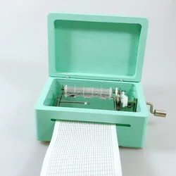 Paper strip DIY music box, 30 note hand crank photo music box gifts for lovers, custom engraved music box, personalized gift