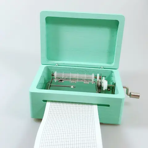 Paper strip DIY music box, 30 note hand crank photo music box gifts for lovers, custom engraved music box, personalized gift