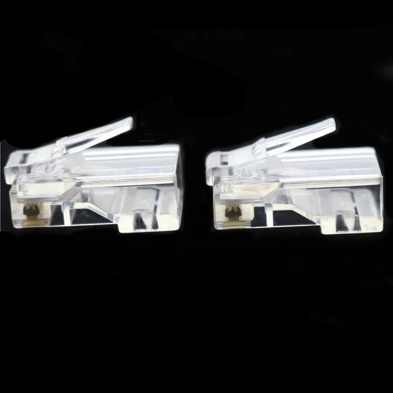 10 Pcs Cable terminal Transparent Crystal Head Crystal Head RJ45 CAT5 CAT5E Modular Plug Gold Plated Network Connector