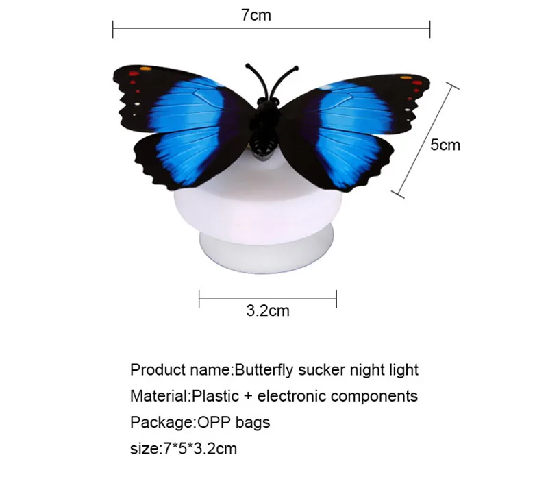 Lámpara Led de mariposa para decoración del hogar, luz nocturna para Navidad, boda, escritorio, Multicolor, 10 unids/lote