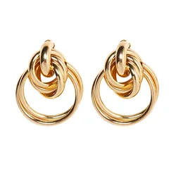 KMVEXO Modern Women Earrings 2019 Round Metal Braided Earrings Simple Style Circle Charm Earrings For Women Indian Jewelry Gift