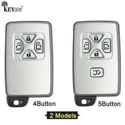 KEYECU for Toyota Alphard Estima Vellfire Smart Card Remote Car Key Shell Case Fob 4/5 Button With Uncut Blade White Color