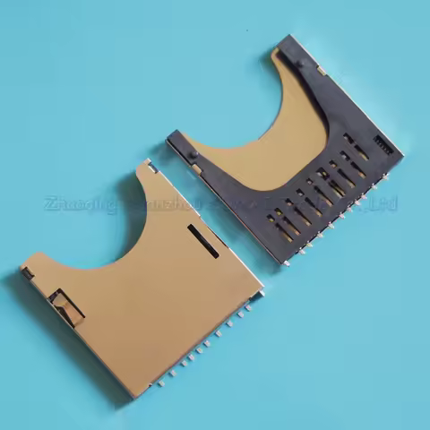 10pcs/lot 2 IN 1 SD card holder MMC SD Self-push SD card slot SD deck PUSH 11P welding feet
