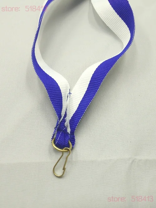 White Blue Medal Ribbons High Quality Tied Ribbon Gymnastics Unisex Prize National Flag School Sport Day Hot Sale 2021