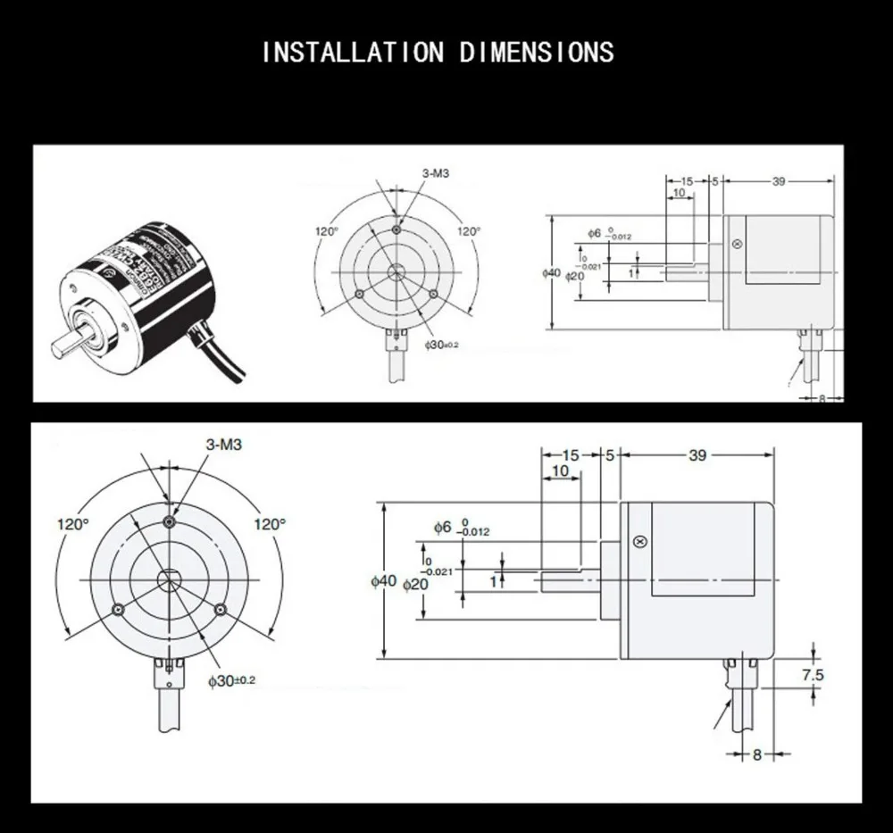 Imagem -02 - Omron 1024 p Incremental Rotary Encoder 1024 p r E6b2-cwz3e Npn Saída Volt pc