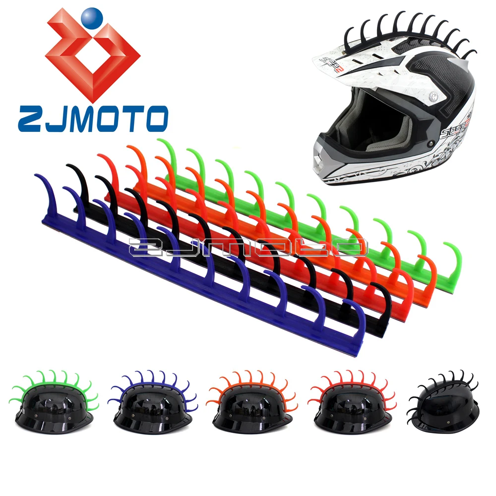 Soft Rubber Helmet Sticker Motorcycle Dirt Bike Helmet Mohawk Sticker Motorbike Universal Helmet Decoration Pegatina casco