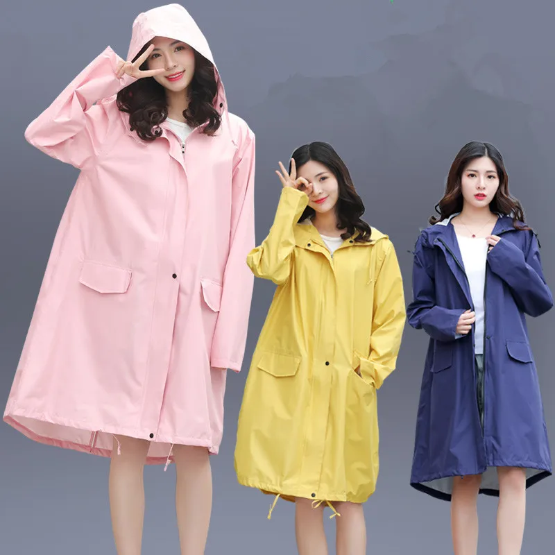 Long Raincoat Women Men Waterproof Hooded Rain Coat Ponchos Jacket Cloak Female Chubasqueros Impermeables Mujer