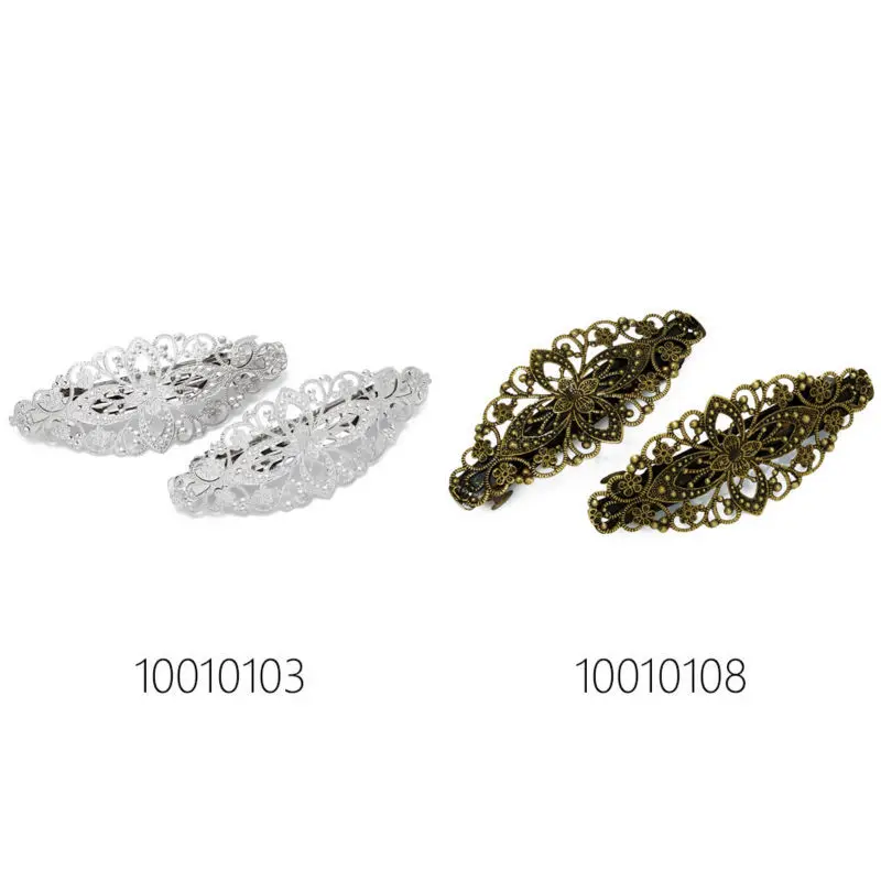 

10pcs 78x35mm floral filigree bezel hairpin barrette bobby pin,hair pin,bobby pin-100101