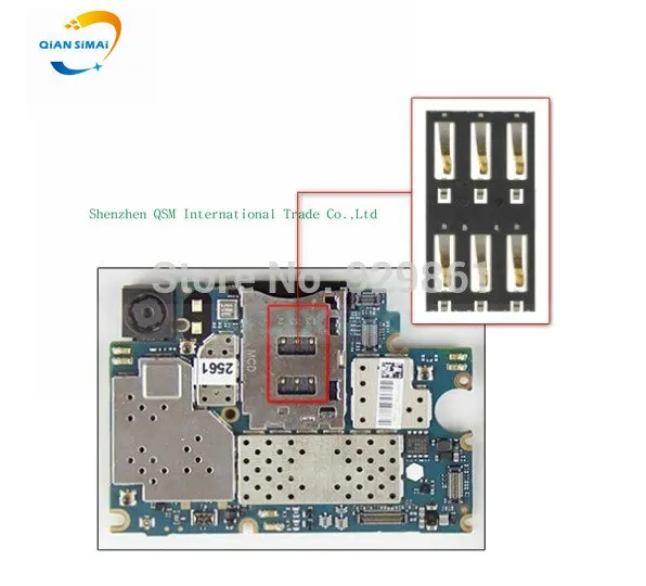 

QiAN SiMAi 2pcs/Lot New OEM SIM Card Reader Connector Junctor Replacement Parts For Xiaomi 3 M3 Mi3 Mi 3