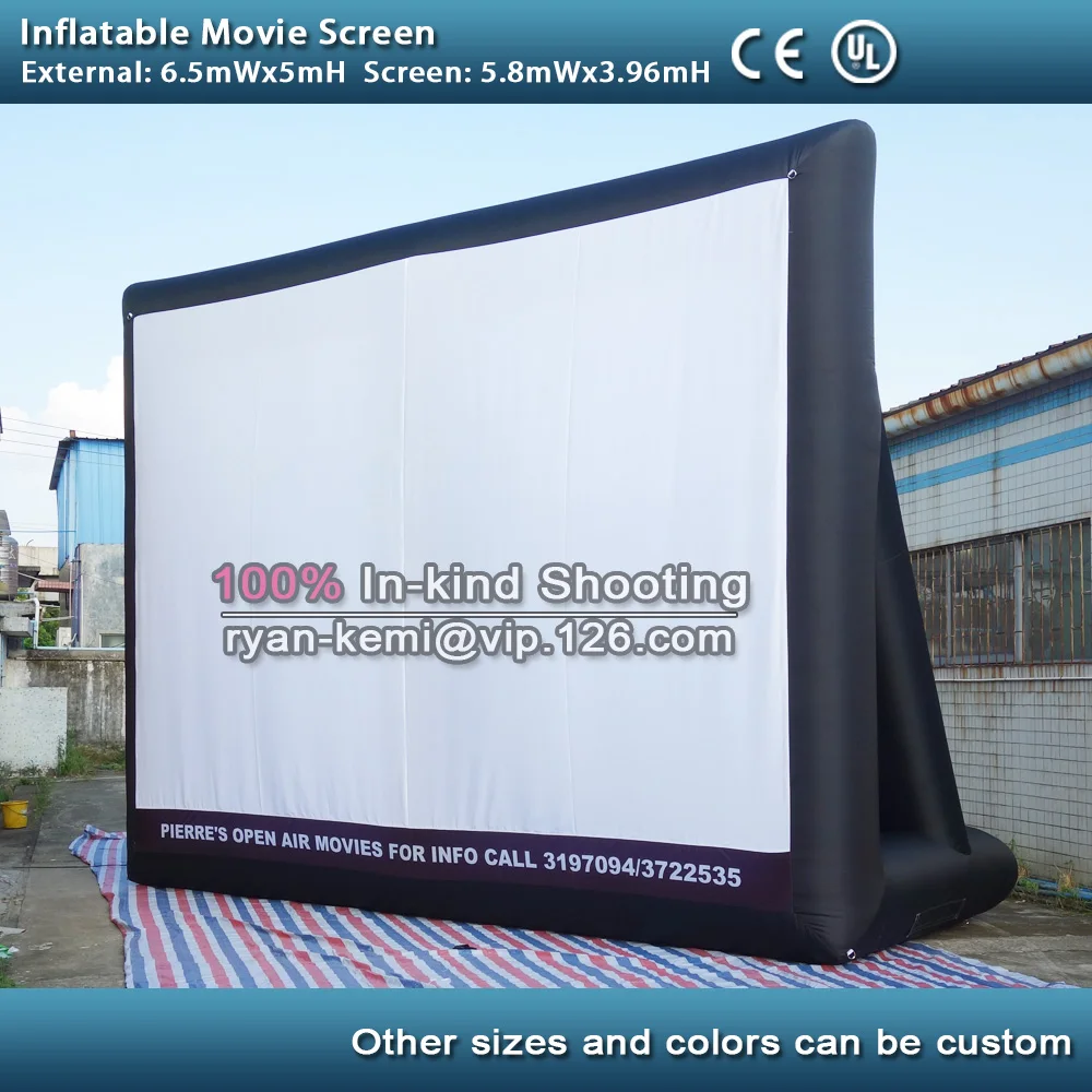 

6.5m inflatable movie screen outdoor inflatable cinema screen large inflatable TV projective inflatable film screen with blower