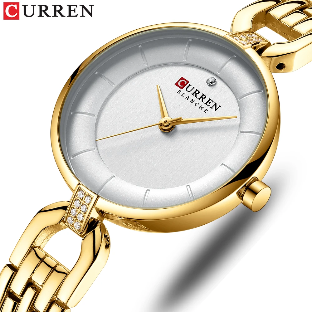 CURREN Women\'s Watches Quartz Watches Stainless Steel Clock Ladies Wristwatch Top Brand Luxury Watches Women Relogios feminino