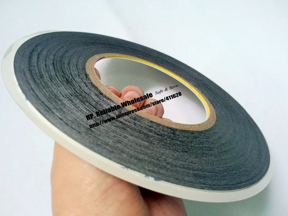 1mm width, 50M, Slim Double Sided Adhesive Black Sticker for iphone, Samsung Huawei Touch Screen Tablet  LCD Repair