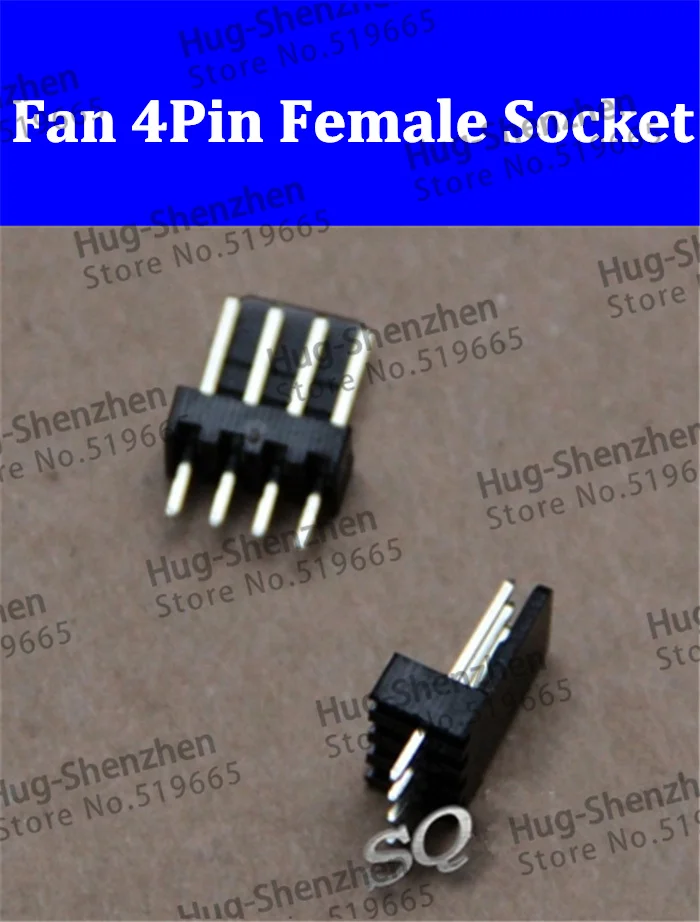 

High quality 300pcs Black plastic shell fan 4p socket female connector for computer