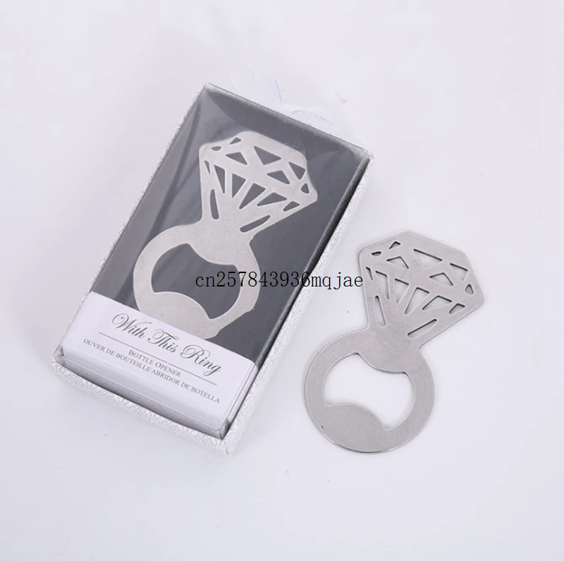 50pcs Diamond Shaped Beer Bottle Opener in Gift Box Wine Opener Beer Wine Beverage Openers Wedding Gift Giveaways