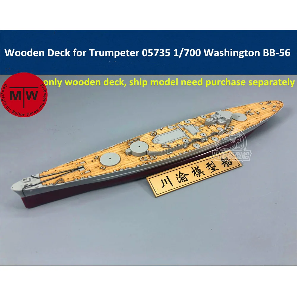 1/700 Scale Wooden Deck for Trumpeter 05735 USS Washington BB-56 Ship Model Kits