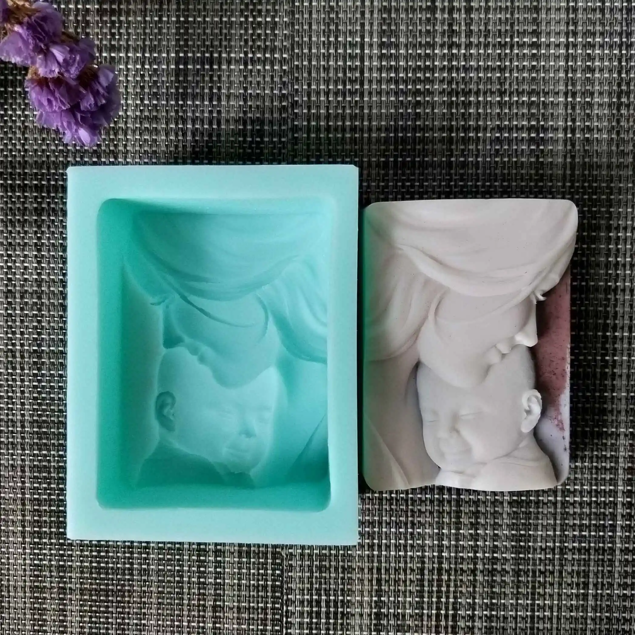 

TS0076 PRZY Silicone Soap Baby Mother And Son Soap Mold Candle Mould Aroma Moulds Soap Making Mould Resin Clay Mold Eco-friendly