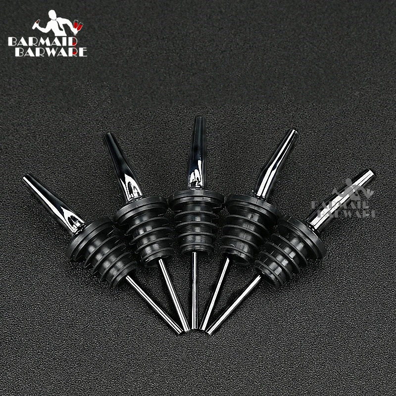 4pcs/set Wine Bottle Pourer Stopper Stainless Steel Various Wine Liquor Spirit Pourer Free Flow Spout Stopper Bar Accessory