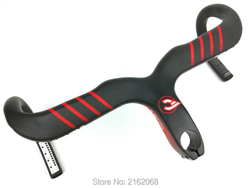 

Newest red line decals Road bicycle matte 3K full carbon fibre bike handlebar and stem integrated with stent holes