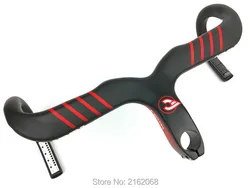 New red line decals Road bicycle matte 3K full carbon fibre bike handlebar and stem integrated with stent holes Newest