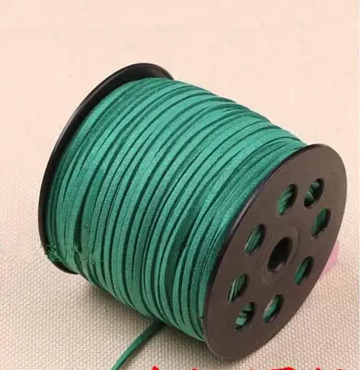 

Free Shipping 100Yds Glitter Metallic Sea Green Flat faux Leather Suede Cord, 3mm Cord,Faux Suede Cord for Bracelets 3mm