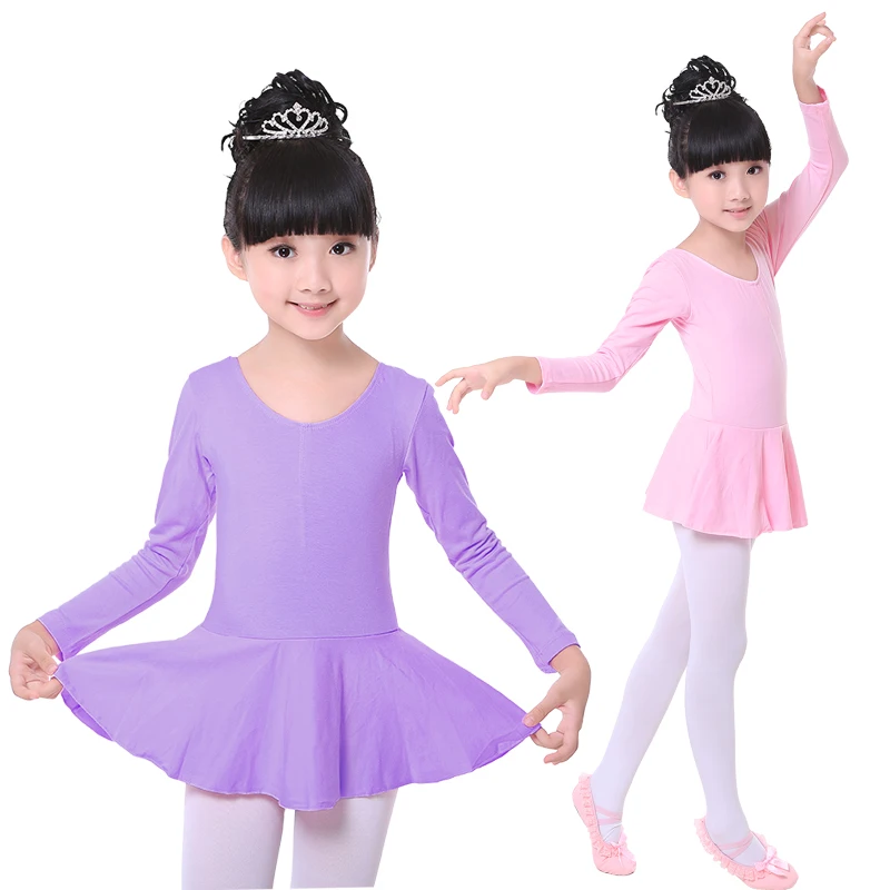 Girls Ballet Tutu Leotards Long Sleeve Kid Children Ballet O-neck Tutu Dress Ballet Dance Dress For Girl Ballerina